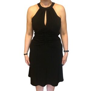 Nine West Ruched Bust Twirly Skirt Black Cocktail Formal Event Dress Sz 4